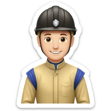 horse jockey male face happy sticker
