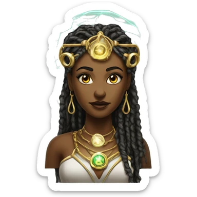 Technomancy Goddess is a mystical being who controls both magic and technology. She can cast spells on technological networks. Her powers blend the ancient art of magic with advanced cybernetics and technology. She can command machines sticker