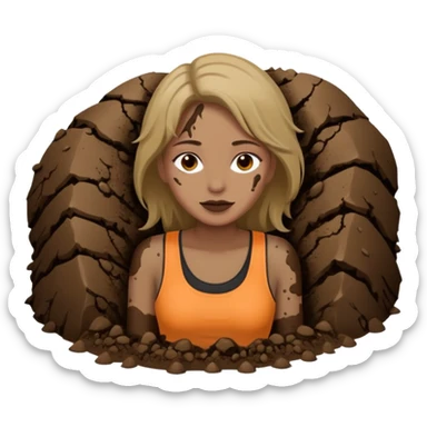 mujer tirada en el lodo sticker