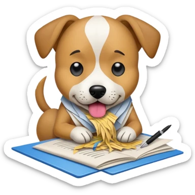 Dog eat homework sticker