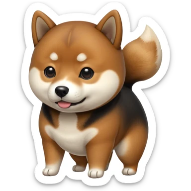 black Shiba Inu dog pooping sticker