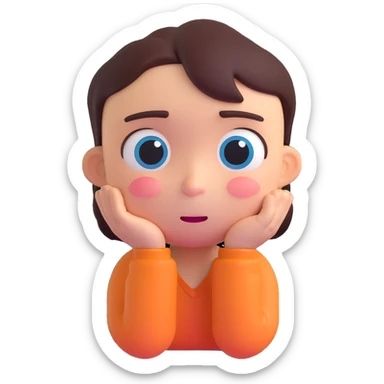 character crying with a sad expression but forcing a fake smile, tears visible, emotional contrast sticker