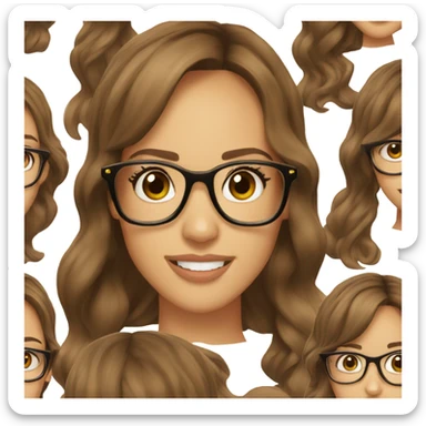 Jessica alba with glasses and brown hair  sticker