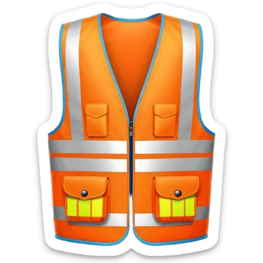 Safety Vest, neon orange reflective sticker