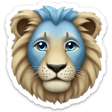 Lion w blue eyes  sticker