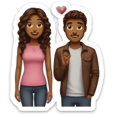 A brown girl asking a guy to be her valentine  sticker