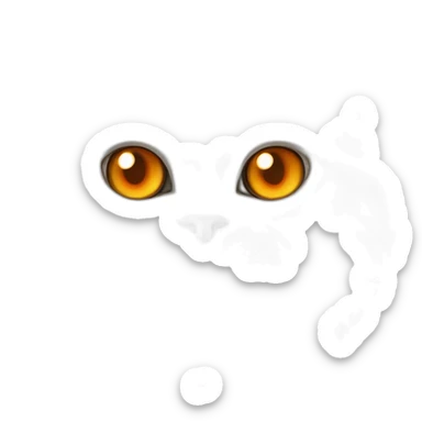 head of a white persian chinchilla cat with orange eye that look stupid sticker