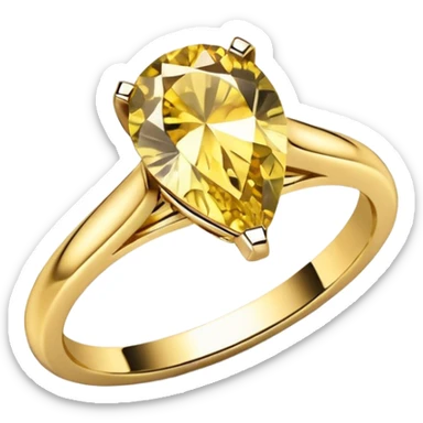 Pear cut gold engagement ring  sticker