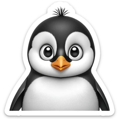 cinematic-noble-baby-penguin-portrait-emoji,-poised-with-an-air-of-innocent-regality,-featuring-soft,-downy-feathers-in-crisp-black-and-white-and-wide,-soulful-eyes,-simplified-yet-sharp-and-sophisticated-features,-highly-detailed,-glow (4) sticker
