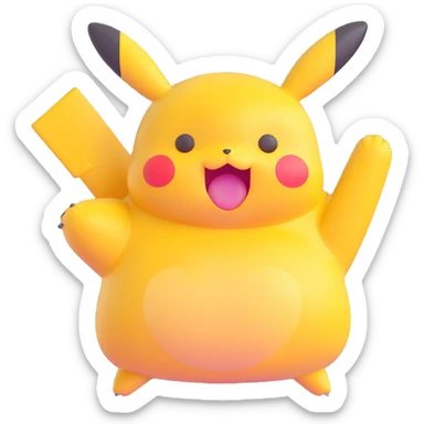 round chubby Pikachu with blemishes sticker