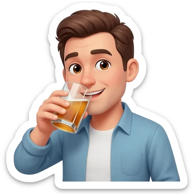 guy drinking alcohol sticker