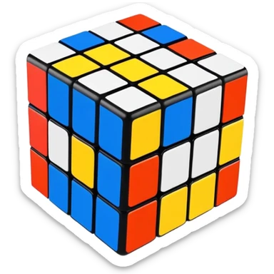 A 3x3-squares rubix cube sticker