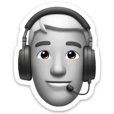Face smirk emoji and headphones  sticker