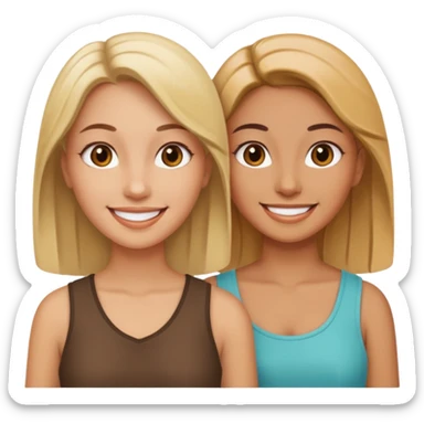 Dos mujeres juntas que una sea de color trigueña y de color blanca sticker