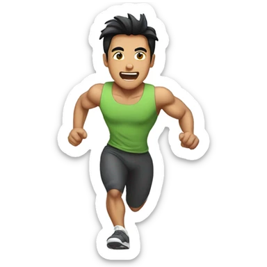 buffed-asian-guy running sticker