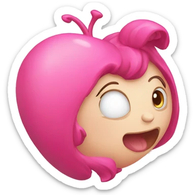 Diablotine mignonne bisous coeur sticker