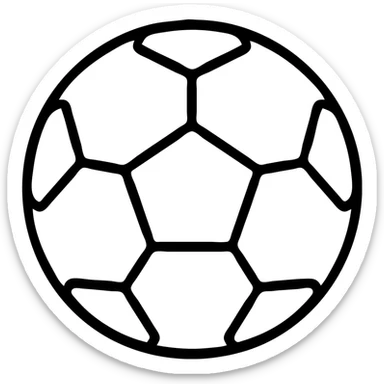 A soccer ball (futbol) with distinctive pentagonal pattern sticker