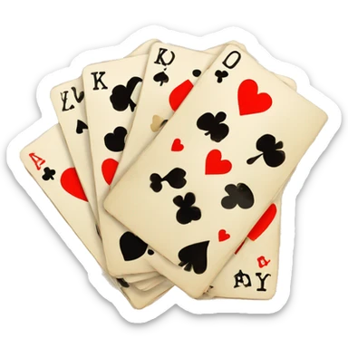 Beige vintage deck of cards sticker