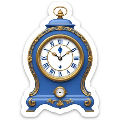 blue mantel clock sticker