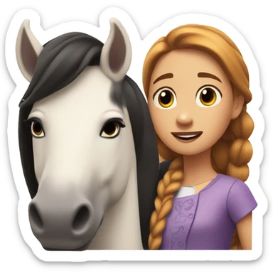 Abigail and her horse,Boomerang from Spirit riding free sticker