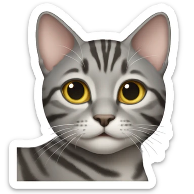 Gray tabby cat sticker