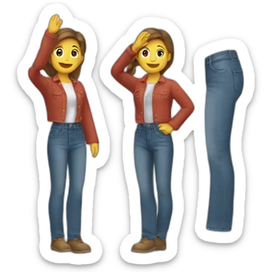 Person removing jeans and saluting  sticker