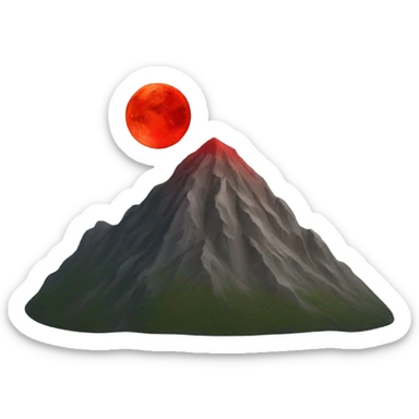 mountain and red moon sticker