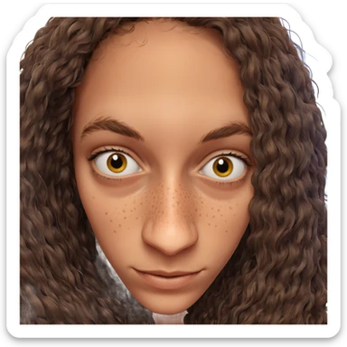 smiling girl with freckles sticker