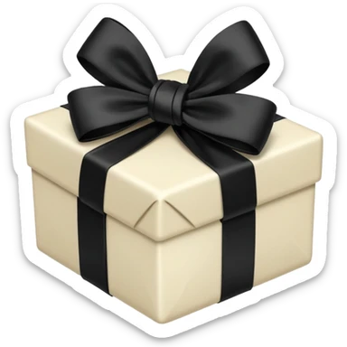 ivory present with black bow sticker