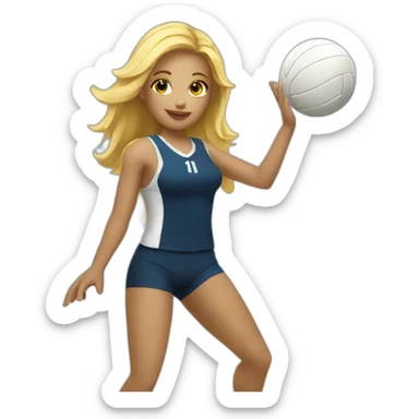 blonde girl plays volleyball sticker