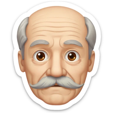 old mustache man,Big mustache.
negative: Dont use same face style. sticker