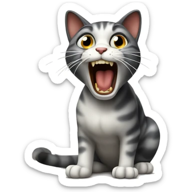 Cat hissing sticker