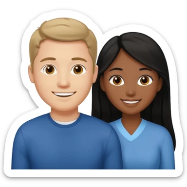 Mixed race couple, white male with mixed female asian & black sticker