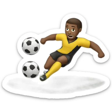 a football player scoring a goal sticker