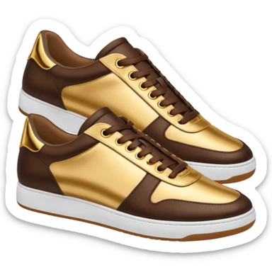 Metallic 24k gold and mocha brown womens stylish sneakers sticker