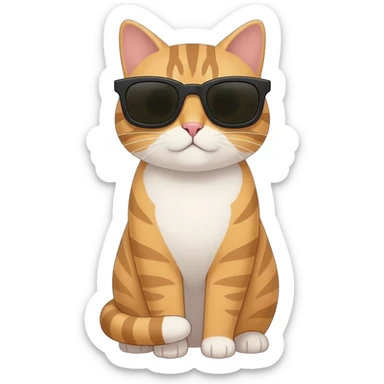 Cat wearing sunglasses sticker