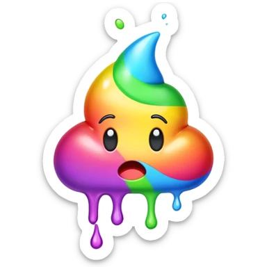 rainbow puke emoji sticker