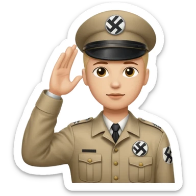Hitler salute with nazi symbol on shirt sticker