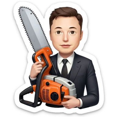 Elon musk chainsaw to the constitution  sticker