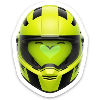 ate a Florecent green heart emoji as the same patterns as Lando Norris's helmet sticker
