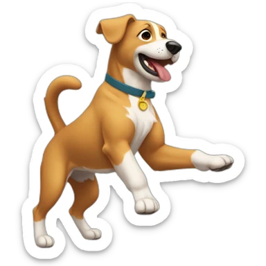 Un perro bailando con omero sticker
