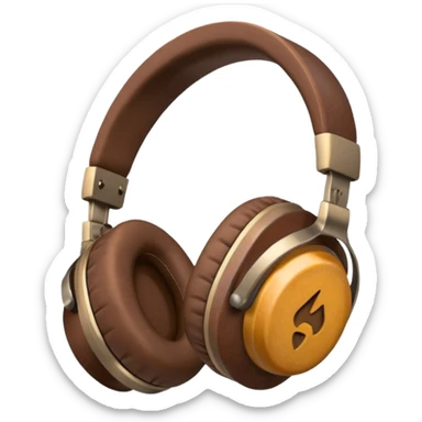 Brown headphones beats sticker
