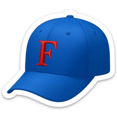 baseball cap with PW letters blue (#00A3E0) and red (#F9423A) sticker