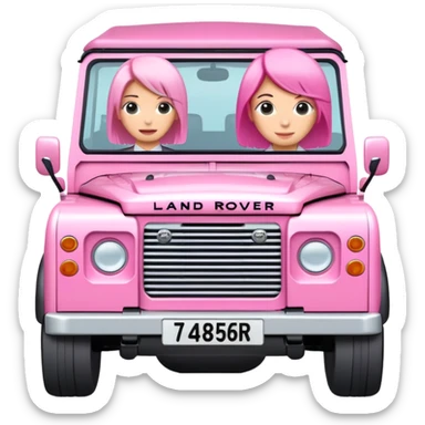 Pink Land Rover with HAIRDRESSER number plate sticker