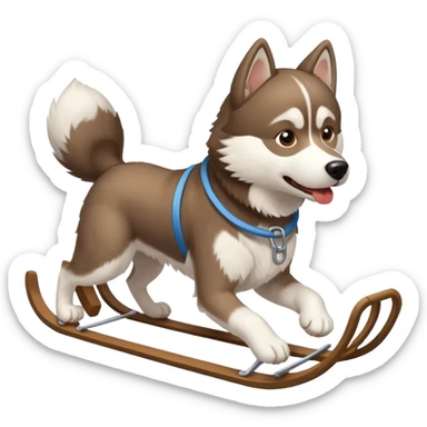 dog with back sled sticker