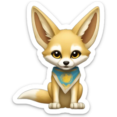 Un fennec qui tient un drapeau algérien  sticker
