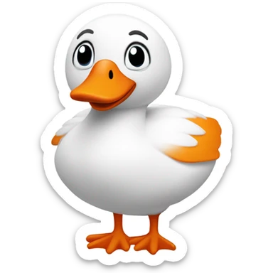 children's toy white goose sticker