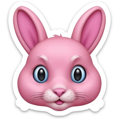 Conejo rosado solo cara como este pero rosado 🐰 sticker