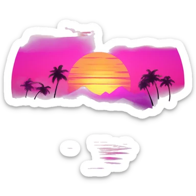 Synthwave sunset  sticker