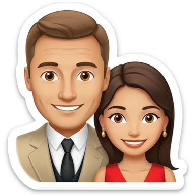 Couple having an adventure in Montenegro russian man and elegant  Latina girl  sticker